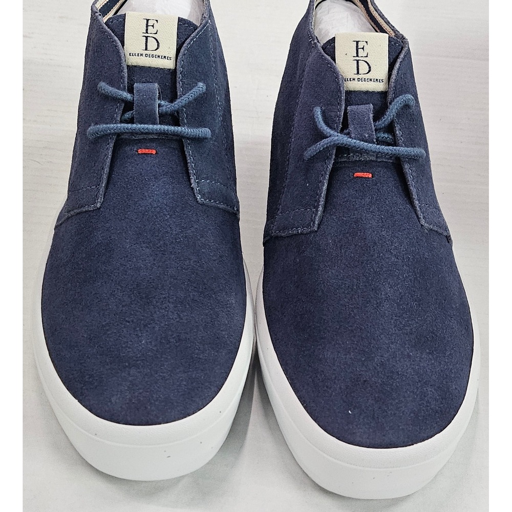ED Ellen DeGeneres ED-Dax Steel‎ Blue Suede Chukka Boots Womens 7W Love Sole NIB